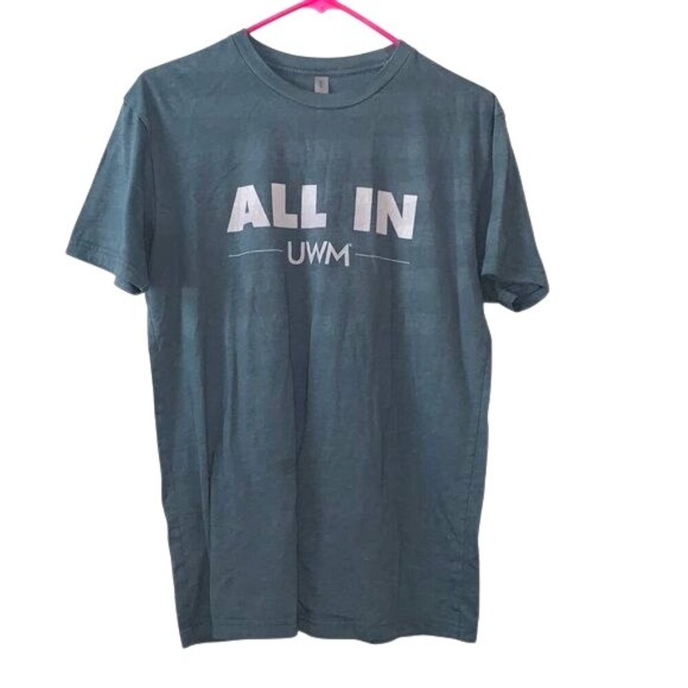 Next Level M All In UWM Graphic Tee Green Heather Crewneck Short Sleeve